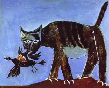  Herido Arte - Pájaro herido y gato 1939 Pablo Picasso
